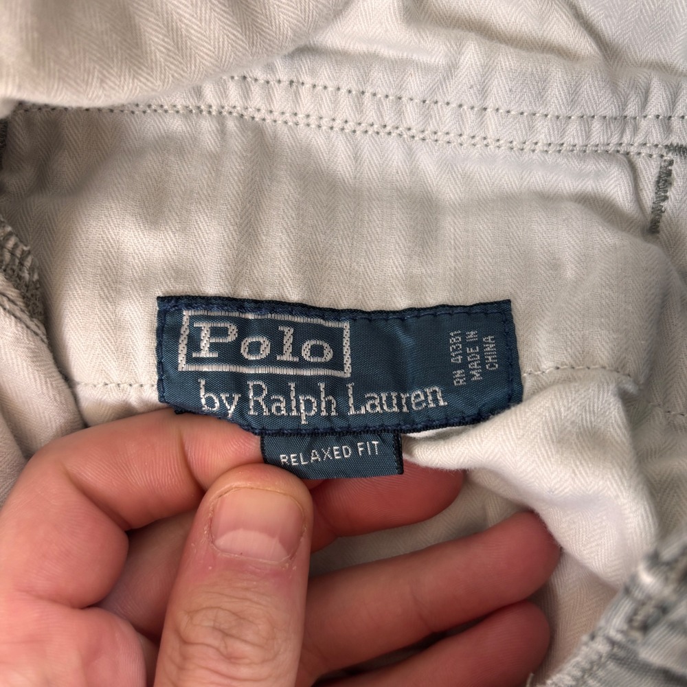 Polo Ralph Lauren Drill Khaki Gray Cargo Shorts Men's Size 31 EUC - Picture 4 of 8